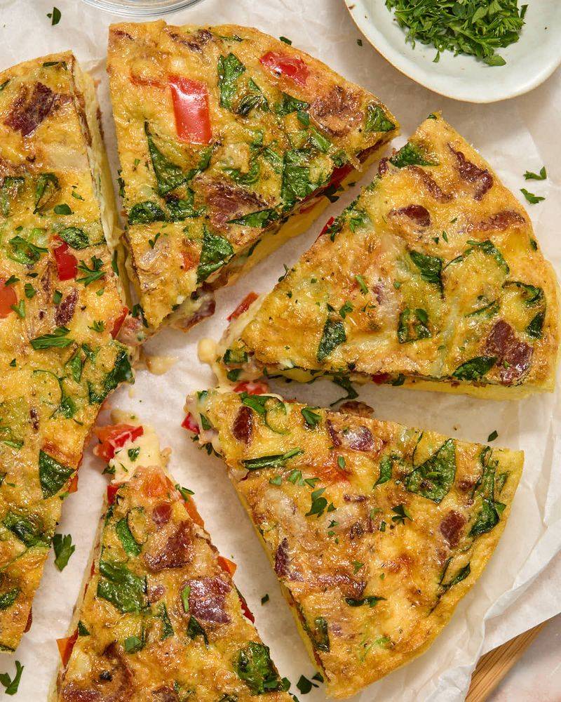 Air Fryer Veggie Frittata Slices