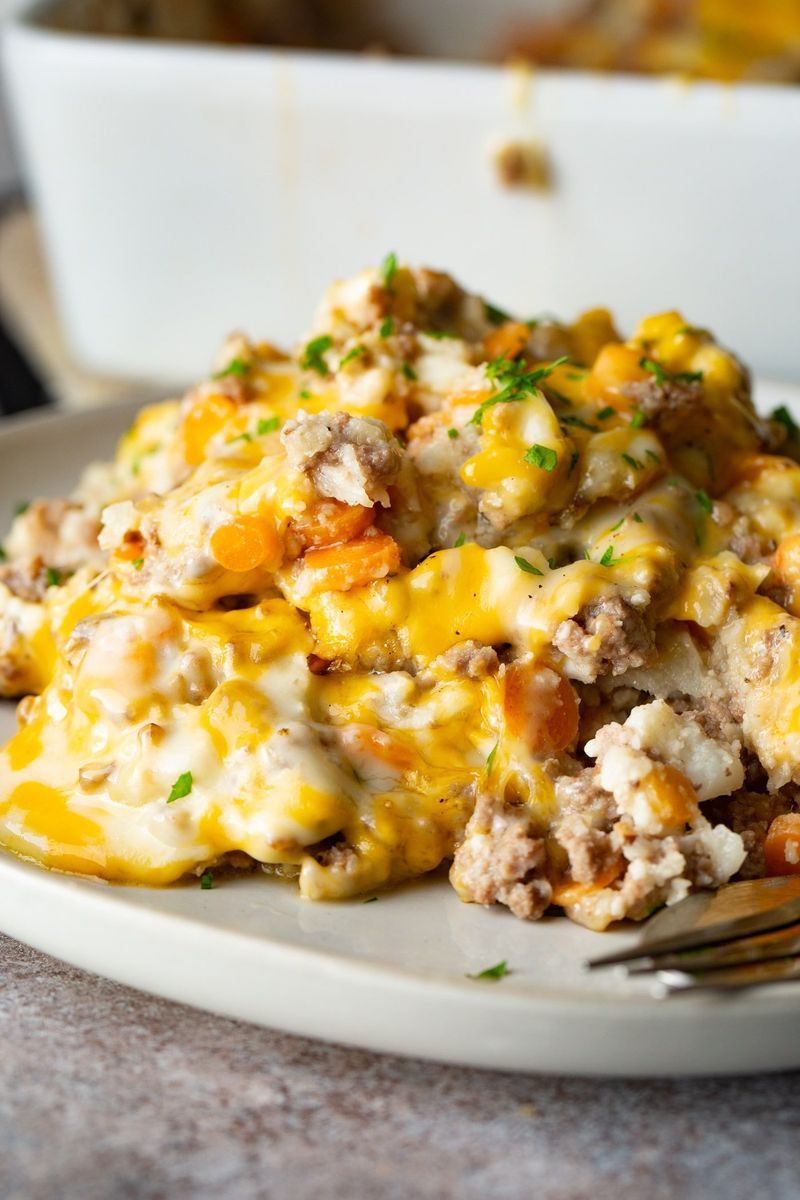 Beef and Cauliflower Mac Bake