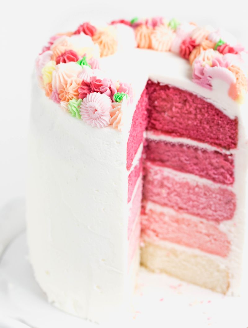 Ombre Pink Layer Cake