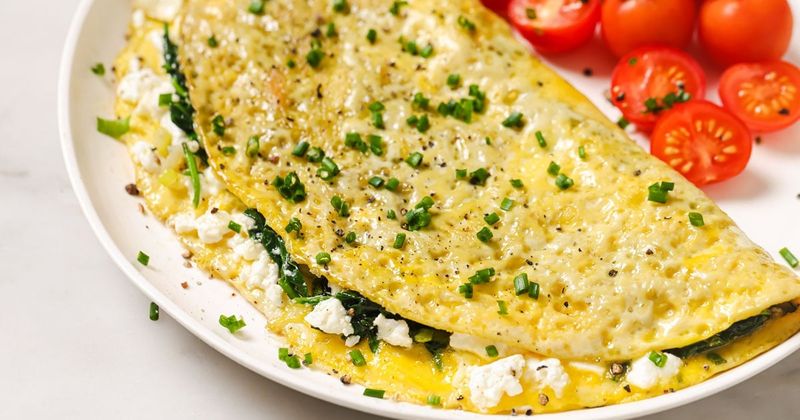 Day 4 - Spinach Feta Omelet with Herbs