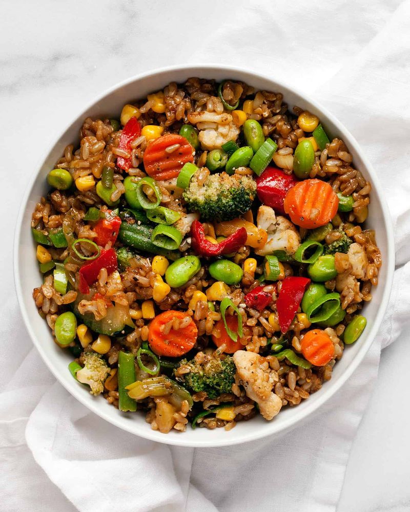 Vegetable Stir Fry With Brown Rice
