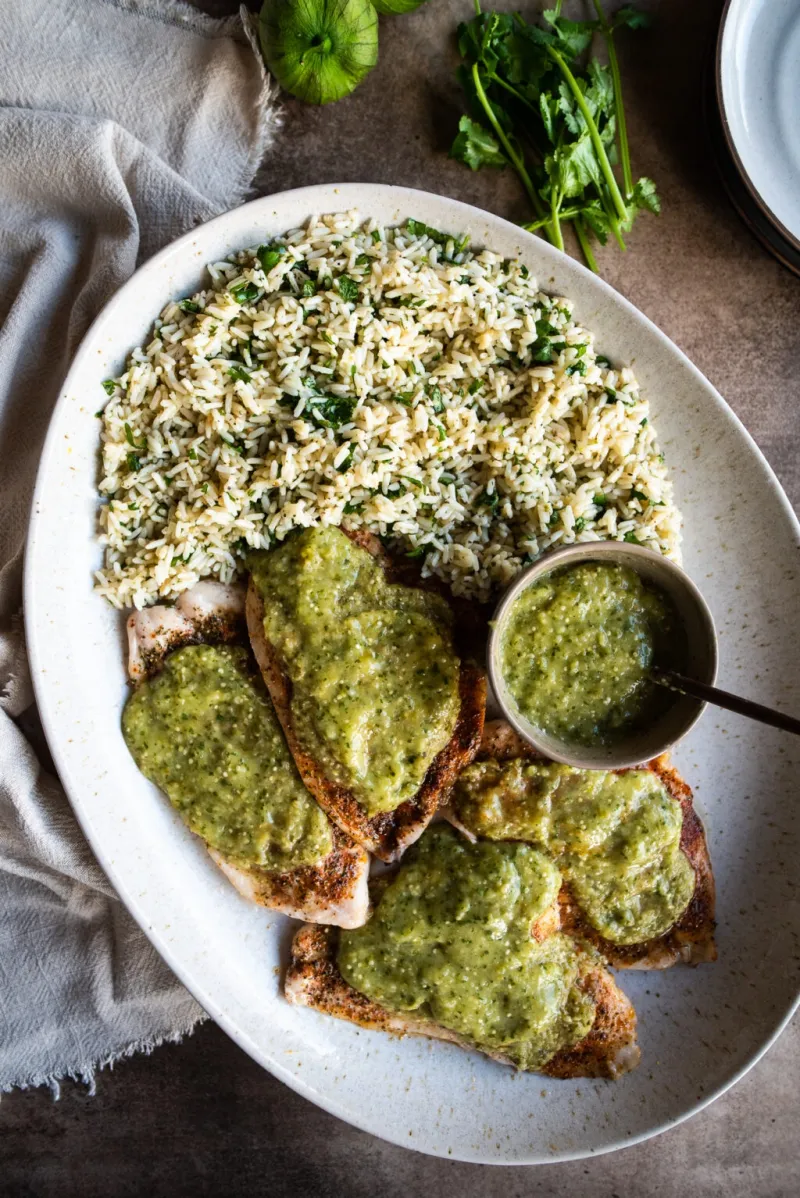 Salsa Verde Baked Fish