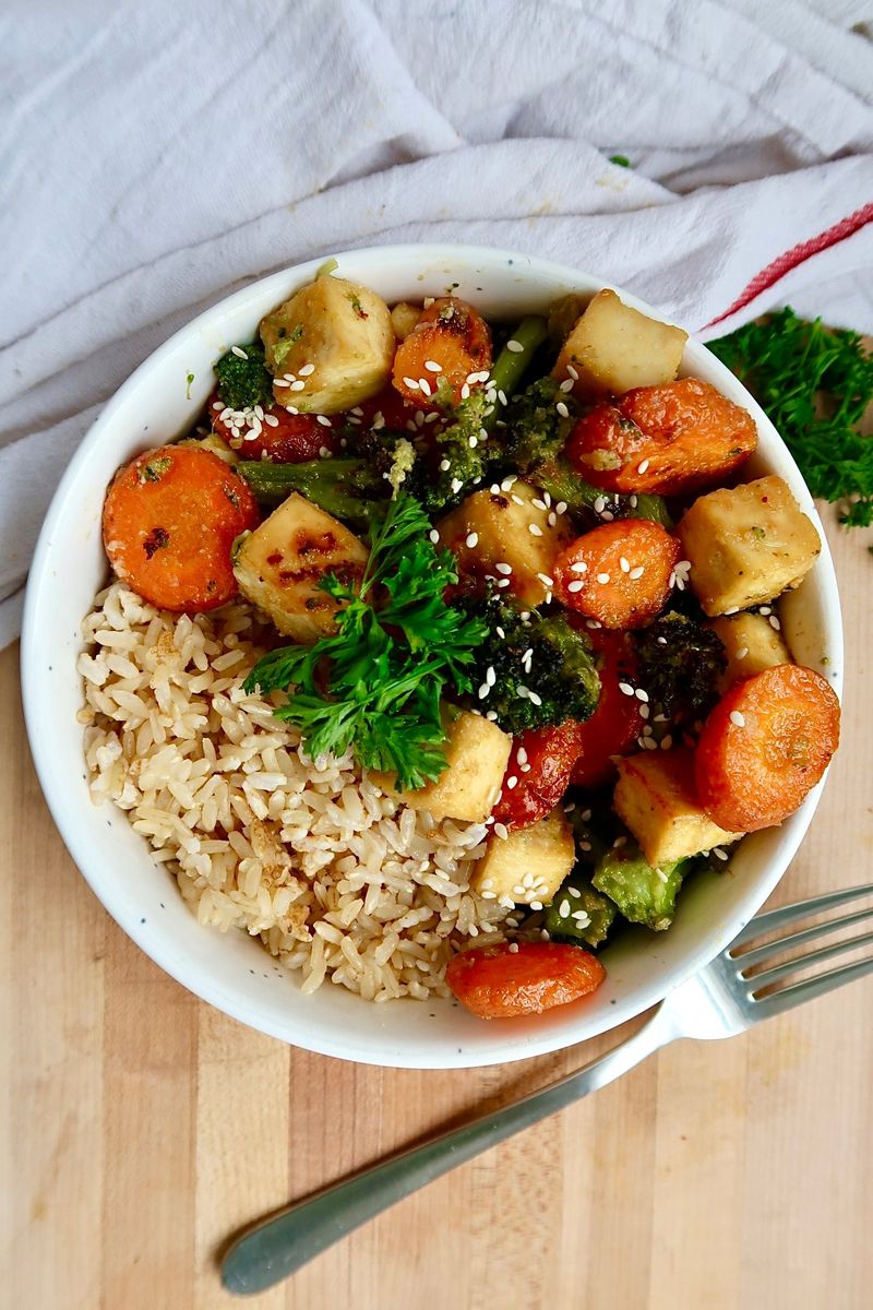Miso Ginger Tofu With Veggies