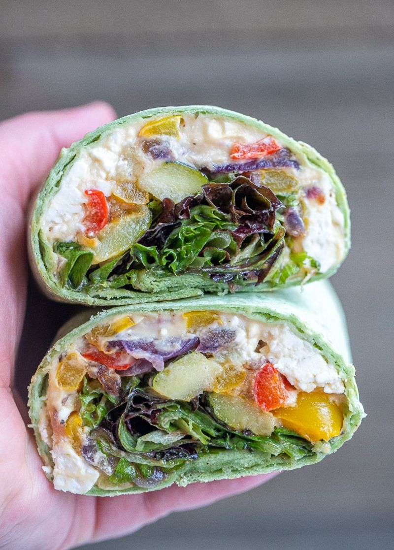 Roasted Vegetable and Hummus Wrap