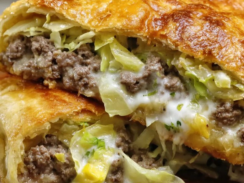 Runza Casserole (Beef, Cabbage, Onion, Cheese)