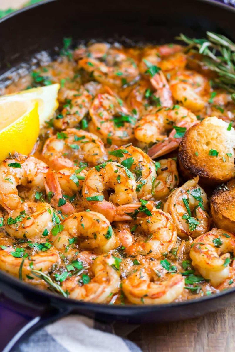 Garlic Butter Shrimp Skillet