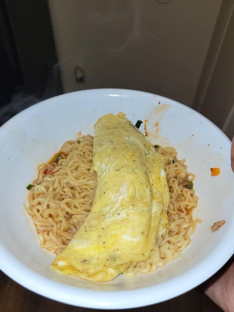 Egg breakfast omelet (the dense square kind)