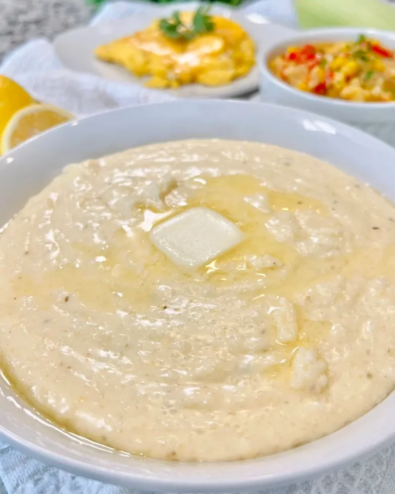 Grits with Cheddar and Butter