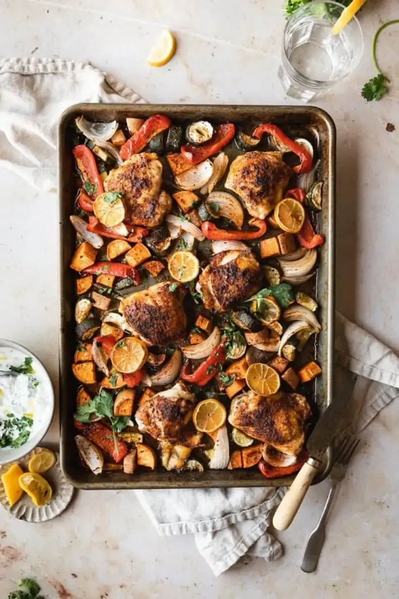 Sheet Pan Harissa Chicken and Veggies