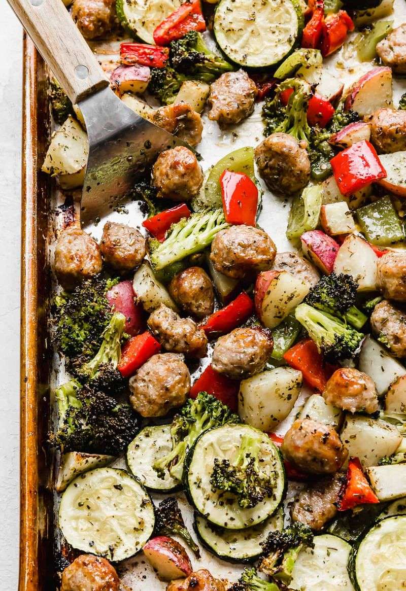 Sheet-Pan Sausage and Vegetables