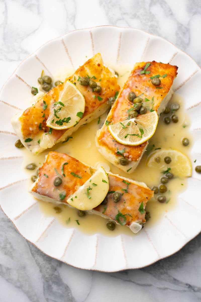 Halibut (or similar white fish in a solid portion)