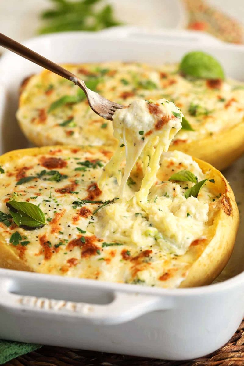 Chicken Alfredo Spaghetti Squash Casserole