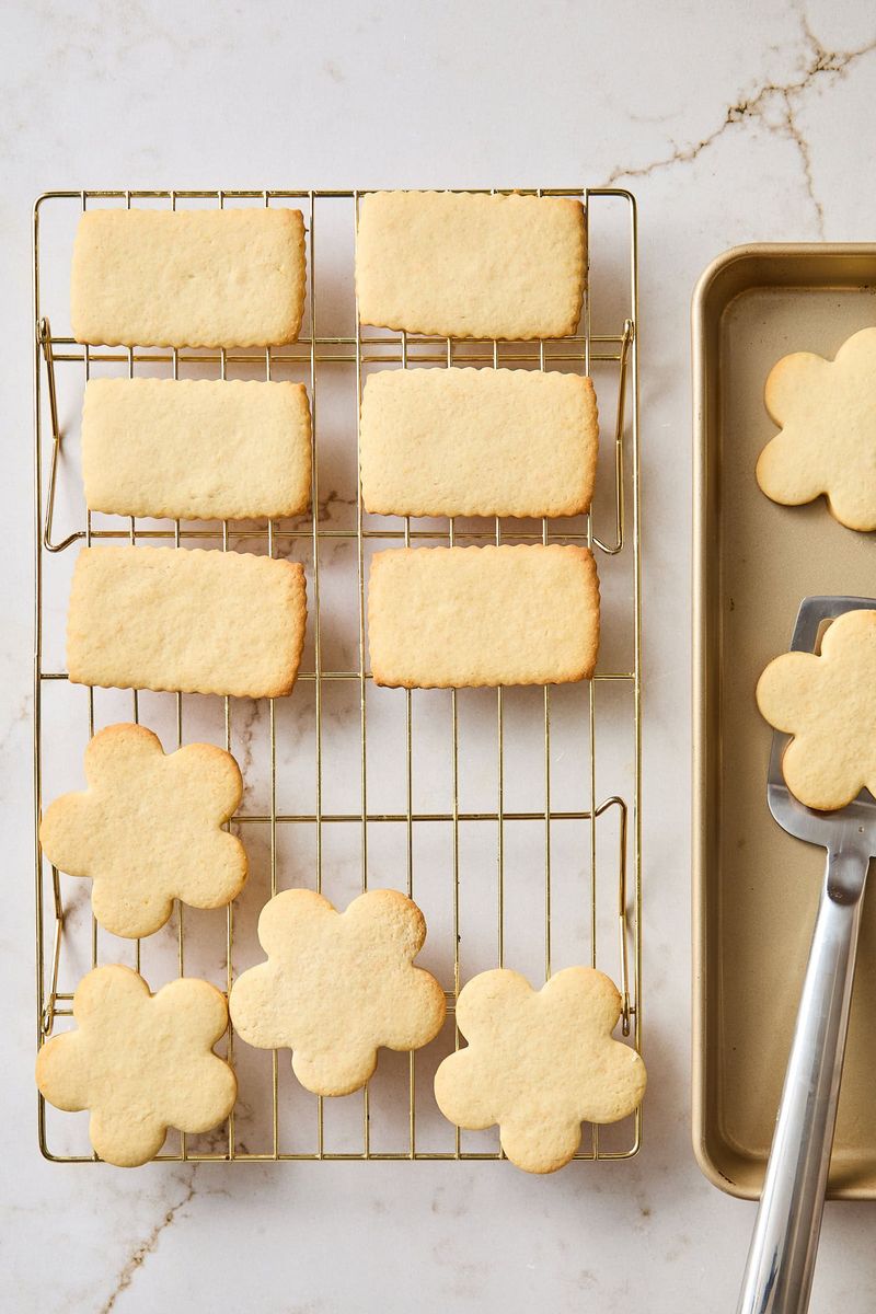 Cool briefly on the sheet, then rack