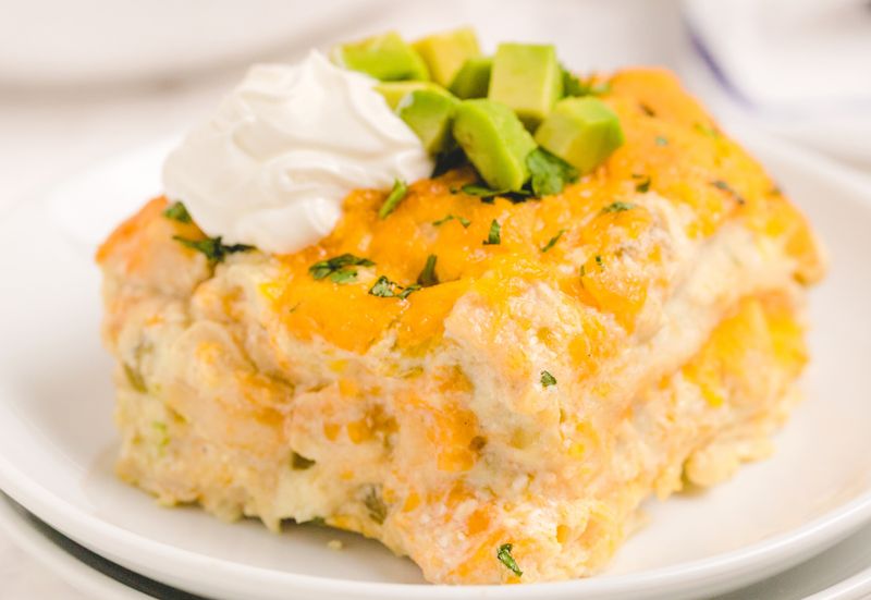 Salsa Verde Chicken Enchilada Casserole