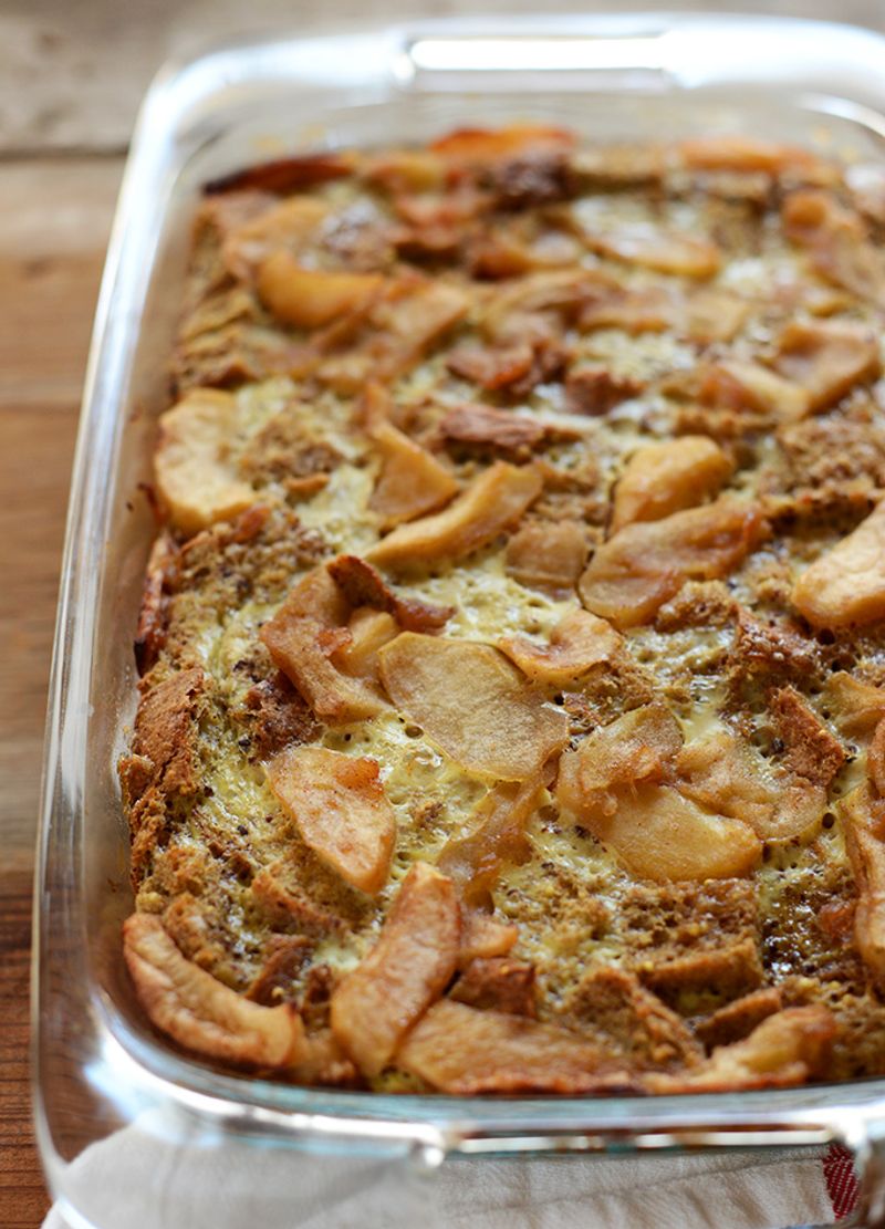 Apple Cinnamon Protein French Toast Bake