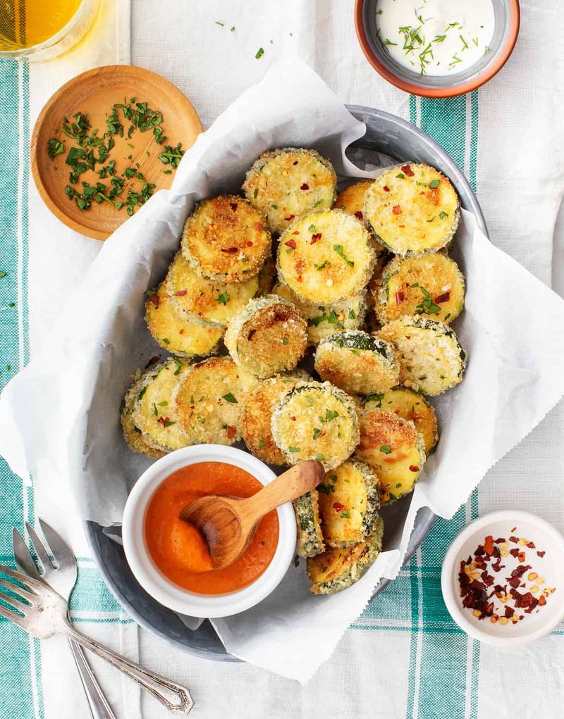 Cheesy Baked Zucchini Chips