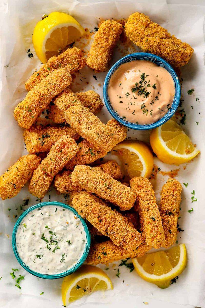 Crispy Fish Sticks With Oven Fries