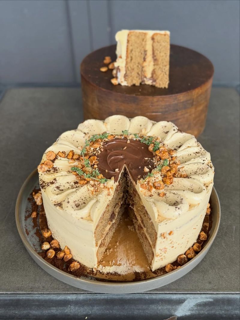 Hazelnut Espresso Praline Cake