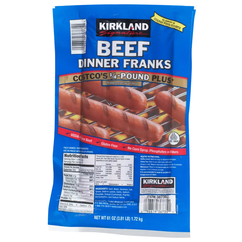 Kirkland Signature Beef Hot Dogs