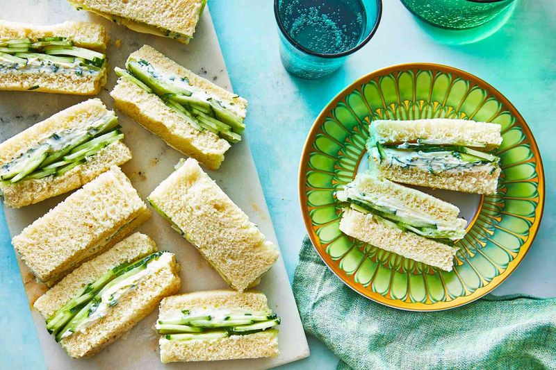 Cucumber and Cream Cheese Tea Sandwiches