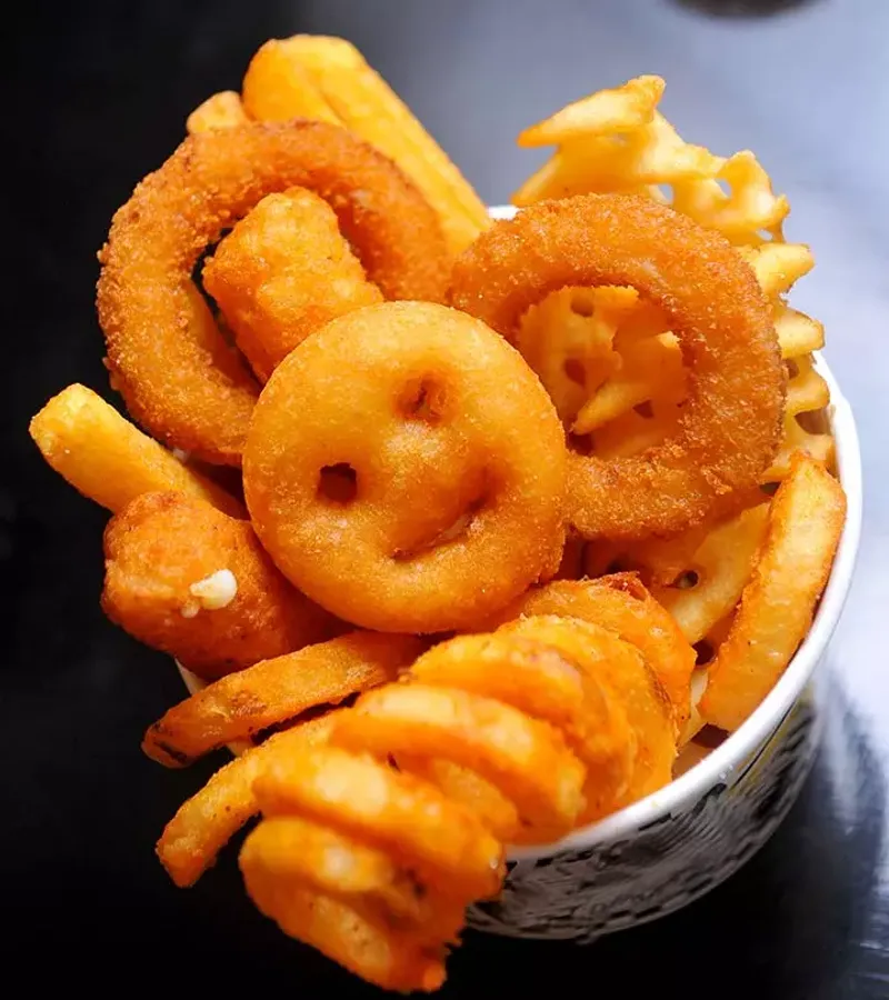 Fried fish sandwiches and battered fried seafood