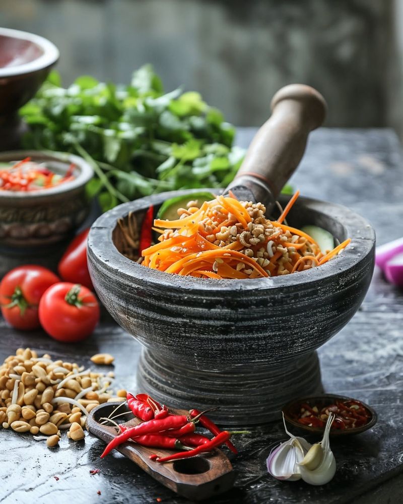Som Tam (Green Papaya Salad, Thailand/Laos)