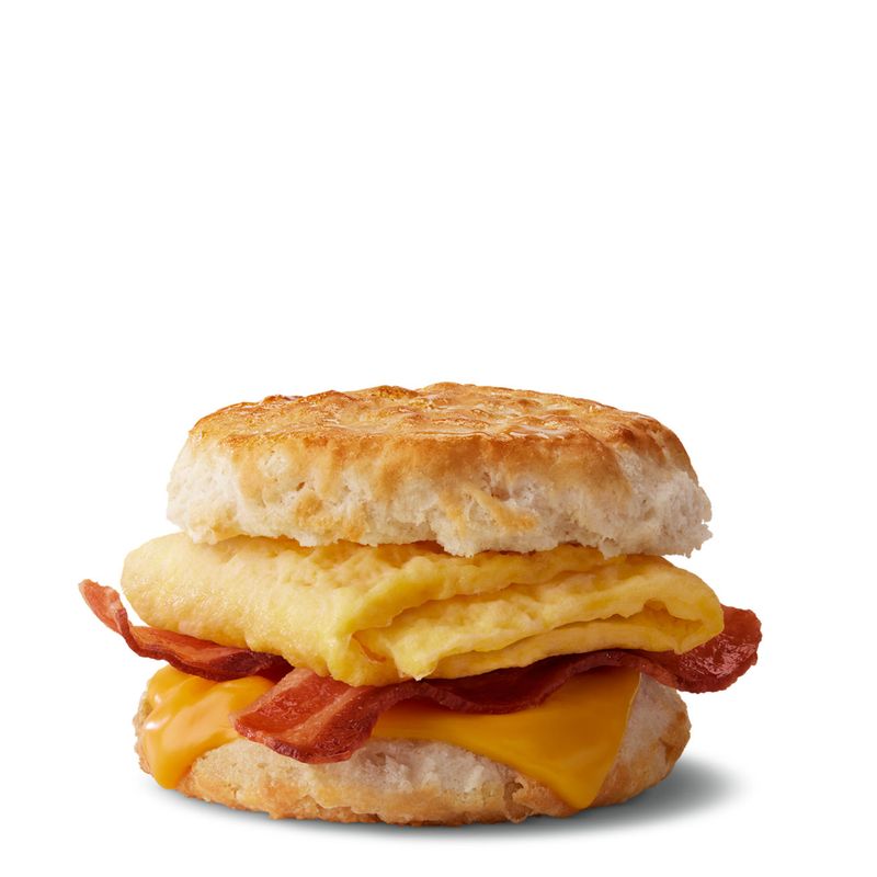 Bacon, Egg and Cheese Biscuit (No Butter, Half Cheese)