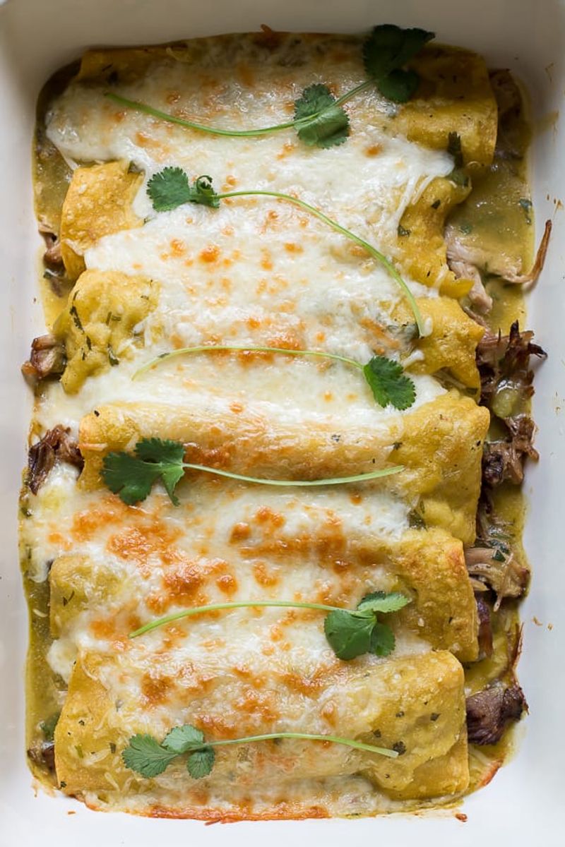 Green Chile Pork Enchiladas