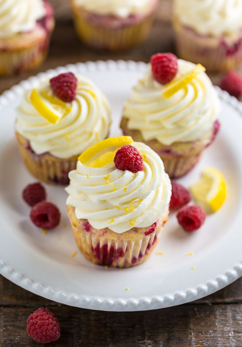 Lemon Cupcake with Raspberry Curd Filling