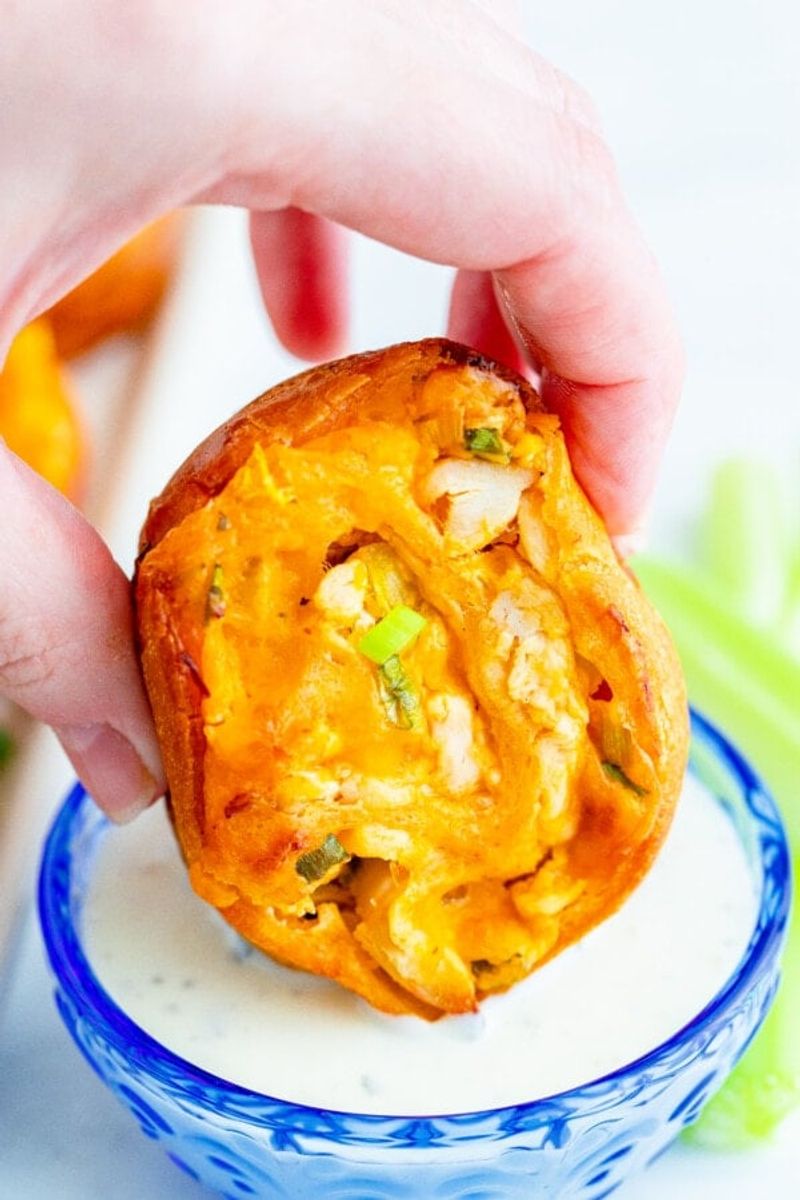 Buffalo Chicken Crescent Pinwheels