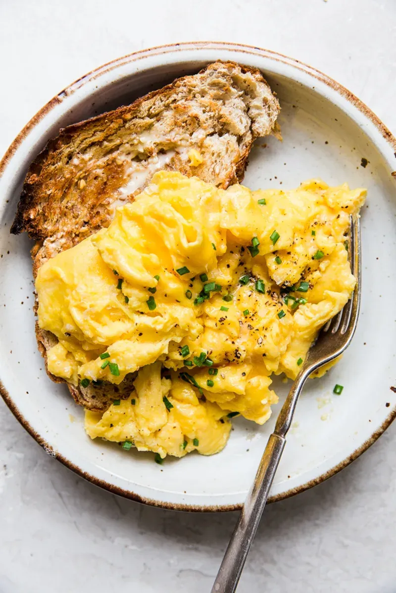 Classic Scrambled Eggs and Toast