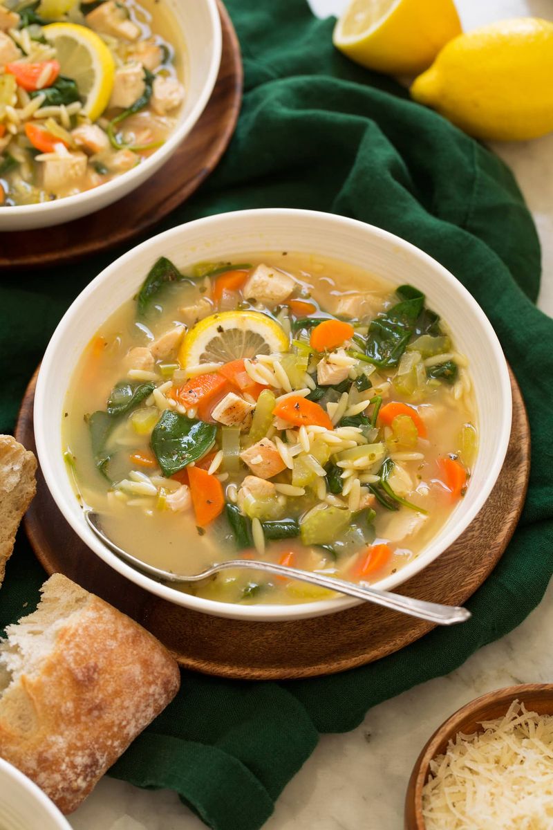 Lemon Chicken Orzo Soup