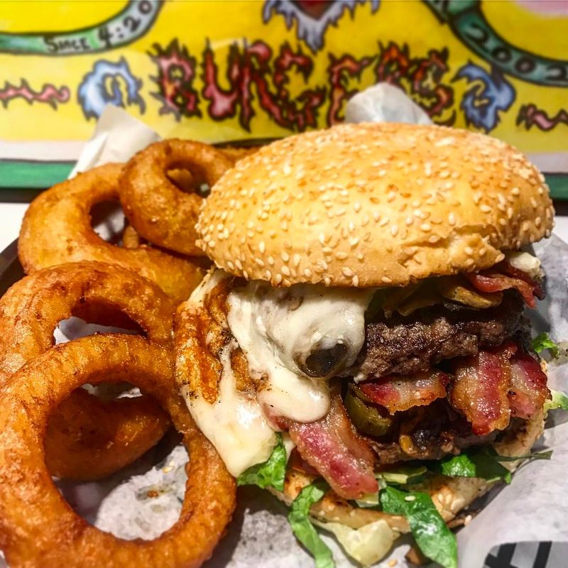 Alaska - Tommy’s Burger Stop Halibut Burger with Old Bay Curly Fries