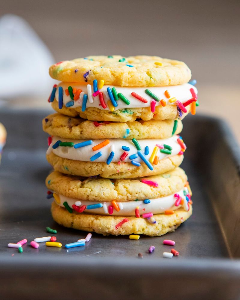 Rainbow Cookie Sandwiches