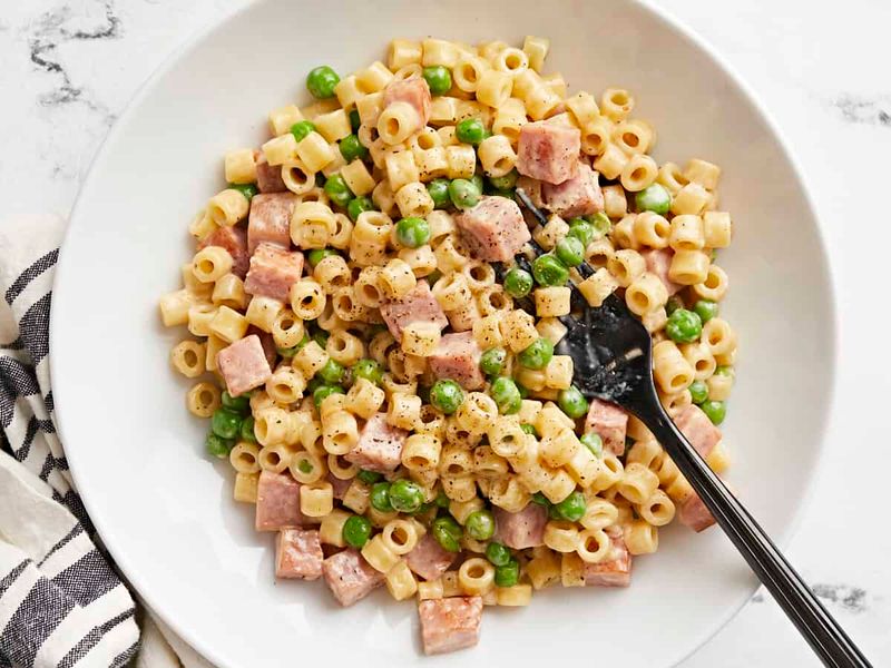 Ham and Pea Creamy Pasta