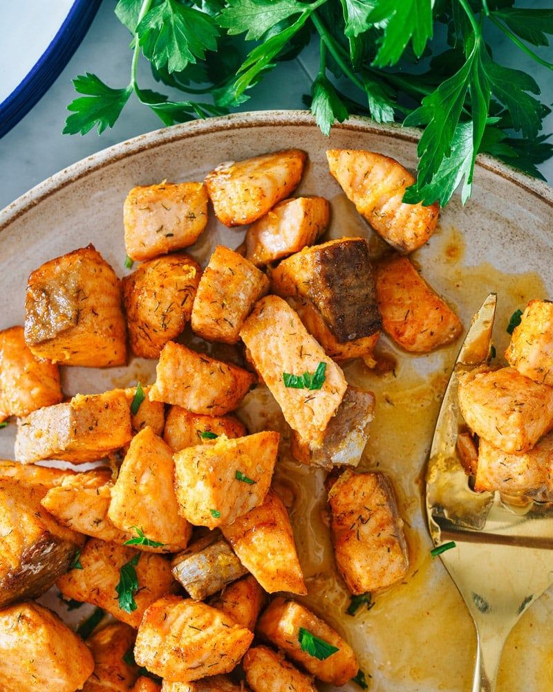 Cajun Butter Salmon Bites