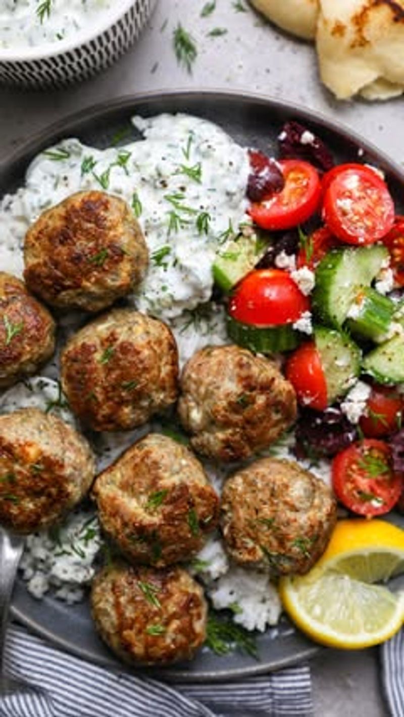 Greek Turkey Meatballs with Tzatziki