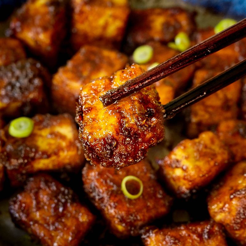 Crispy Tofu With Sticky Soy-Garlic Glaze