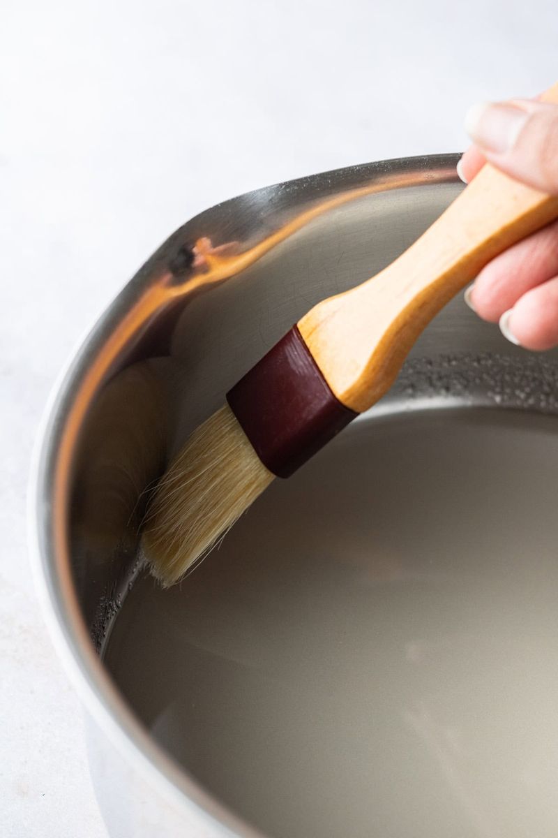 Skipping a Pastry Brush for Wet Caramel