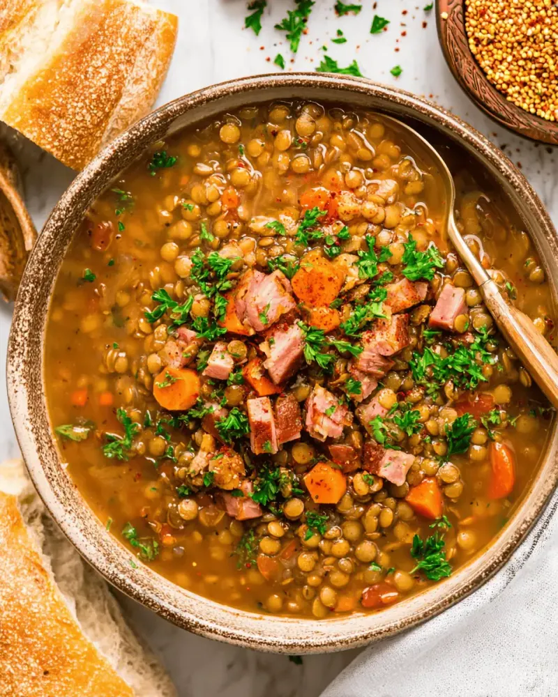 Grandma’s Hearty Lentil and Ham Stew