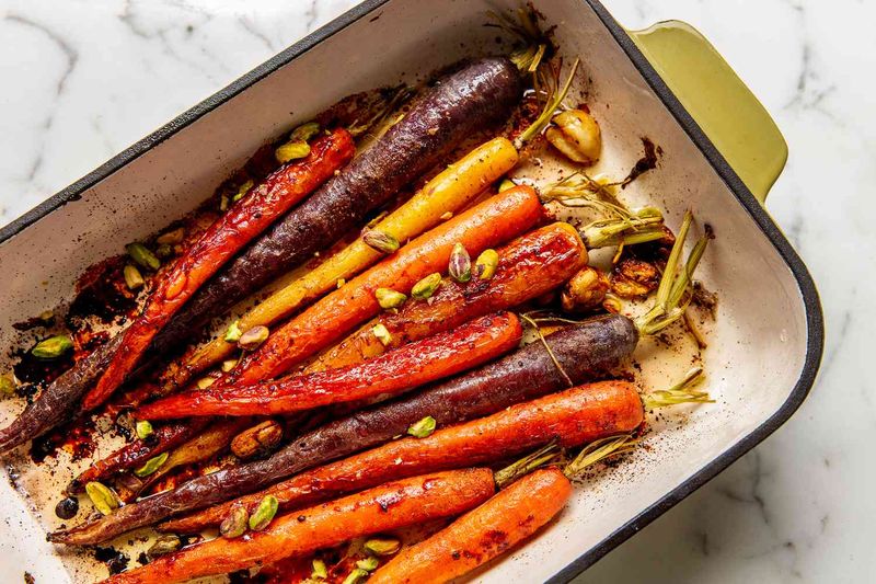 Brown Butter Roasted Carrots with Pistachios