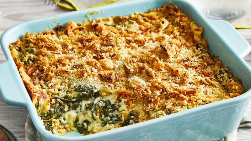 Spinach Casserole With Crunchy Topping