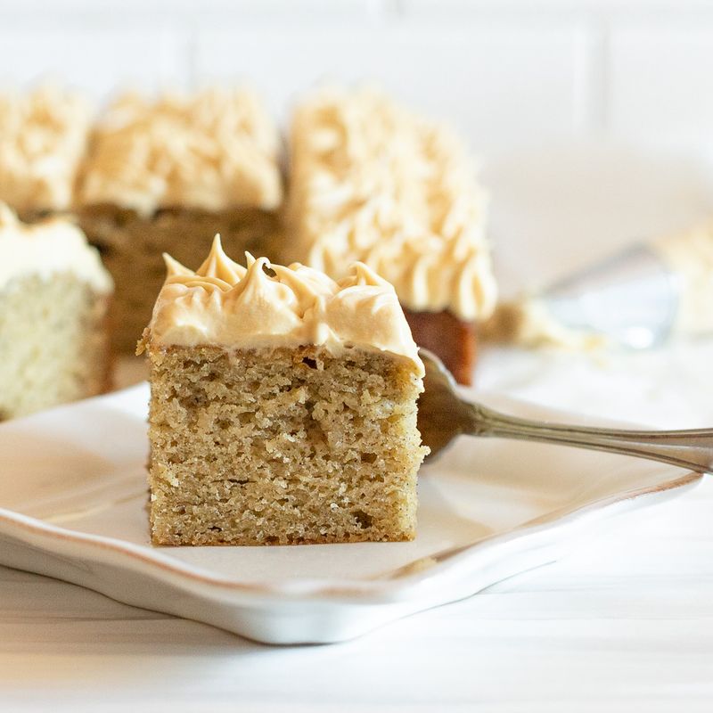 Banana Snack Cake with Brown Sugar Frosting
