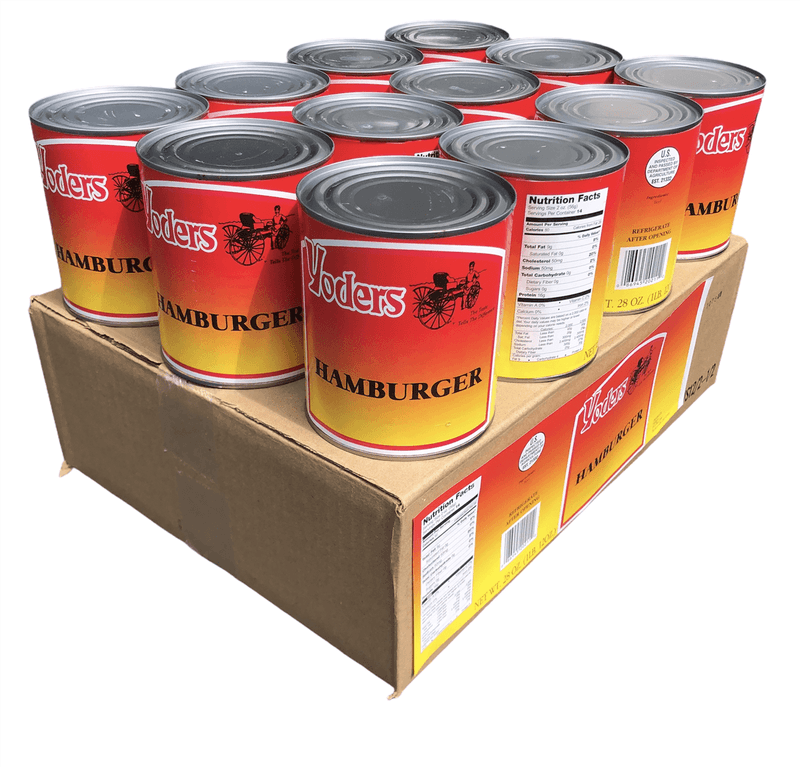 Canned hamburgers or cheeseburgers in a can