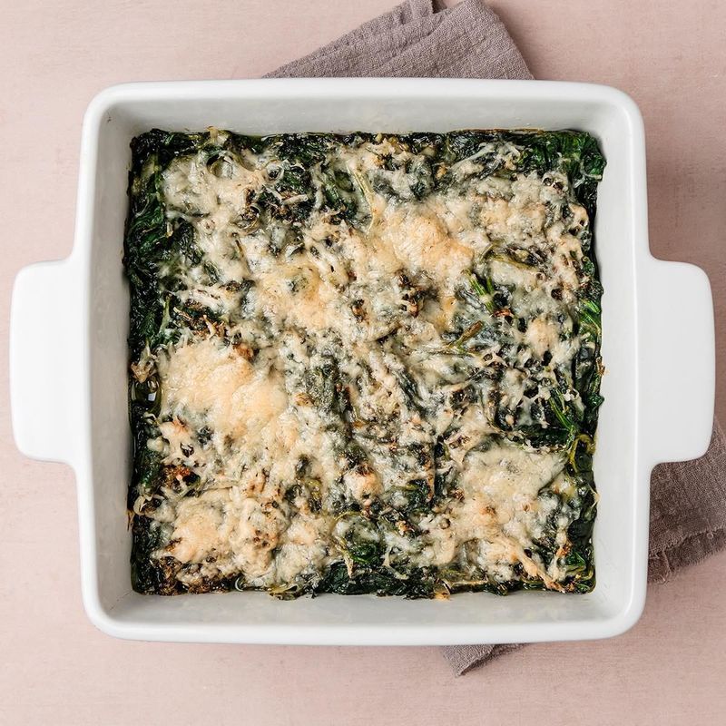 Baked Spinach With Mozzarella