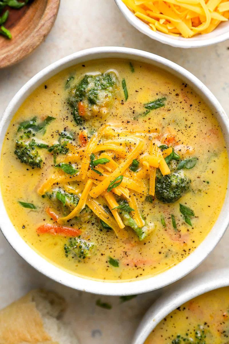 Broccoli Cheddar Soup with a Lighter Twist