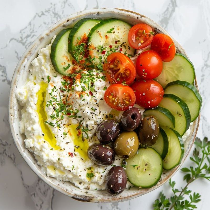 Savory Cottage Cheese Bowl
