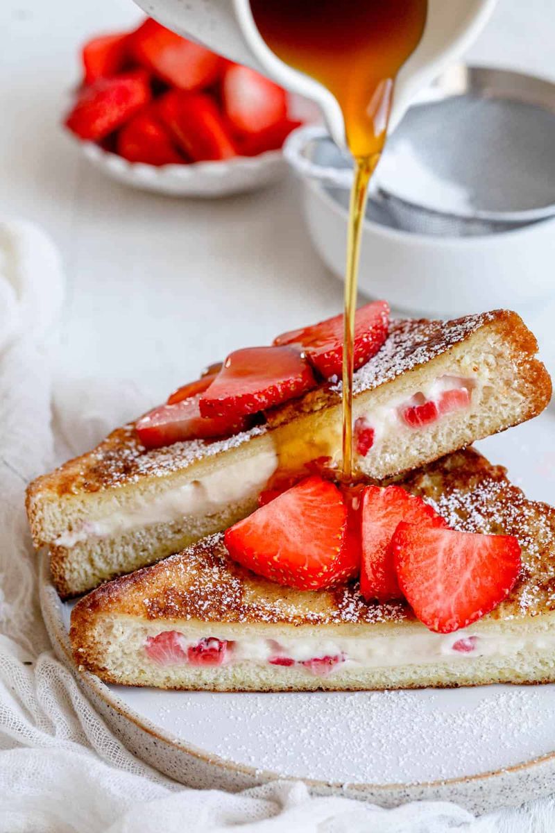 Stuffed Cream Cheese And Strawberry French Toast