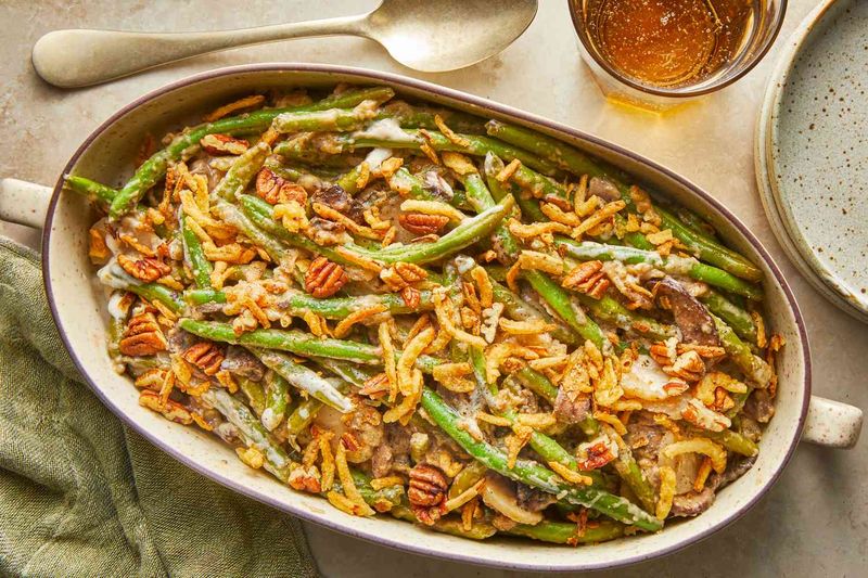 “Southern” Green Bean Casserole With No Crunch Or Seasoning