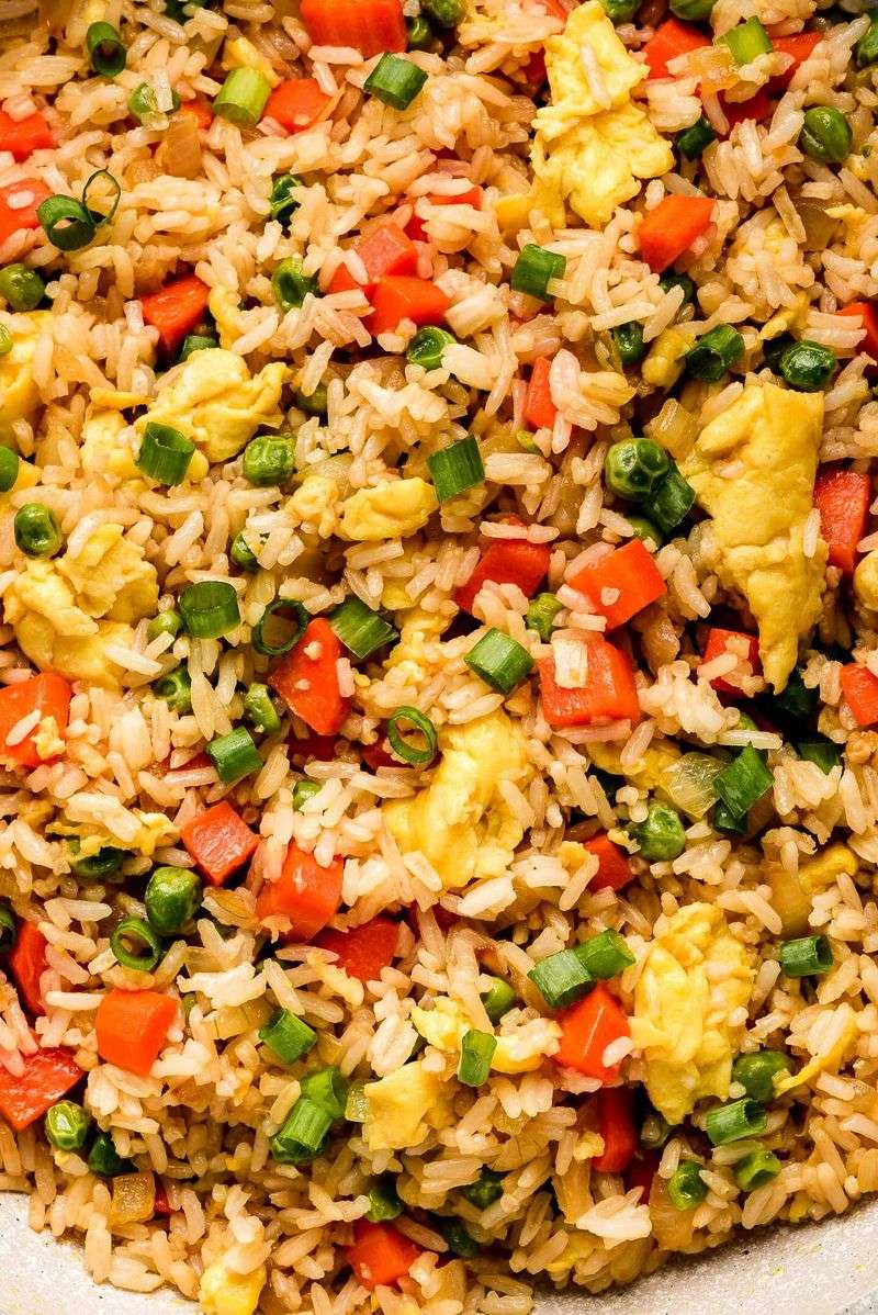 Egg Fried Rice With Frozen Peas